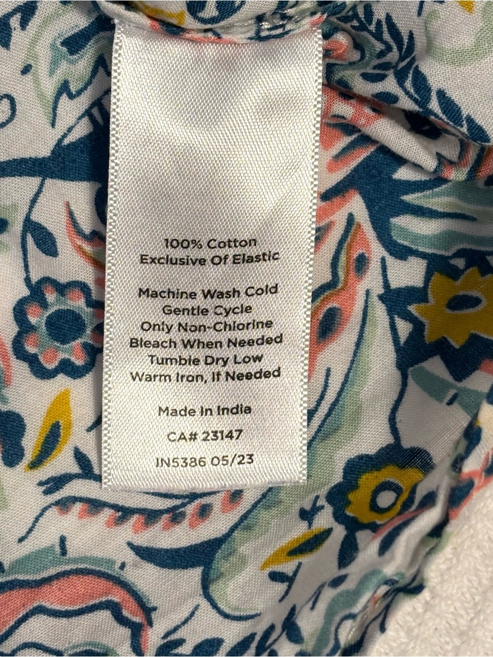 Talbots Blouse 2X 100% Cotton Top Long Sleeve Bird Floral Print Smocked Shirt - Picture 6 of 9